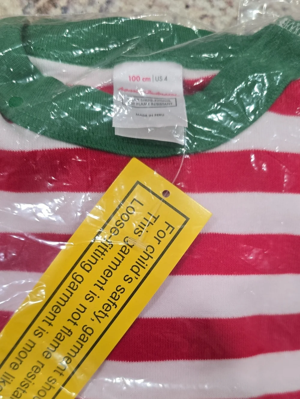 NEW Hanna Andersson Red & White with Green Trim